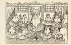نگاره‌ای از مکتب‌خانه دخترانه، دوره قاجار، قرن سیزدهم قمری
