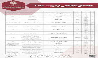 برنامه برگزاری حلقه های مطالعاتی اردیبهشت ماه ۱۴۰۴