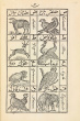 Folio for teaching letters with the names of animals in Farsi and French, Illustrated Alphabet Book, illustrator: Mirza Abbas Shirazi, 1303 AH, Malek National Library and Museum InstituteInstitute