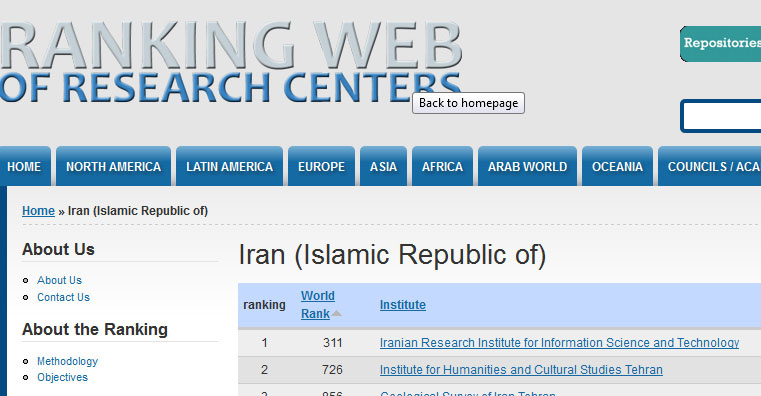 وبسایت پژوهشگاه علوم انسانی و مطالعات فرهنگی؛ دوم در ایران/پنجم در خاورمیانه